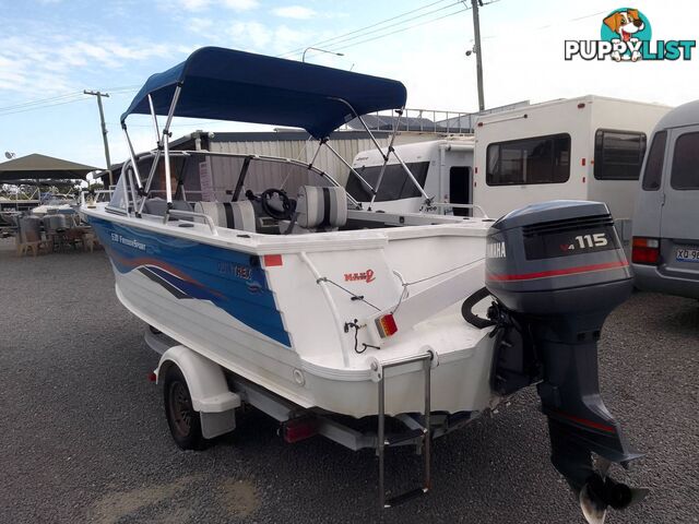 QUINTREX FREEDOM SPORT 550 BOWRIDER -YAMAHA 115HP 2 STROKE AND TRAILER