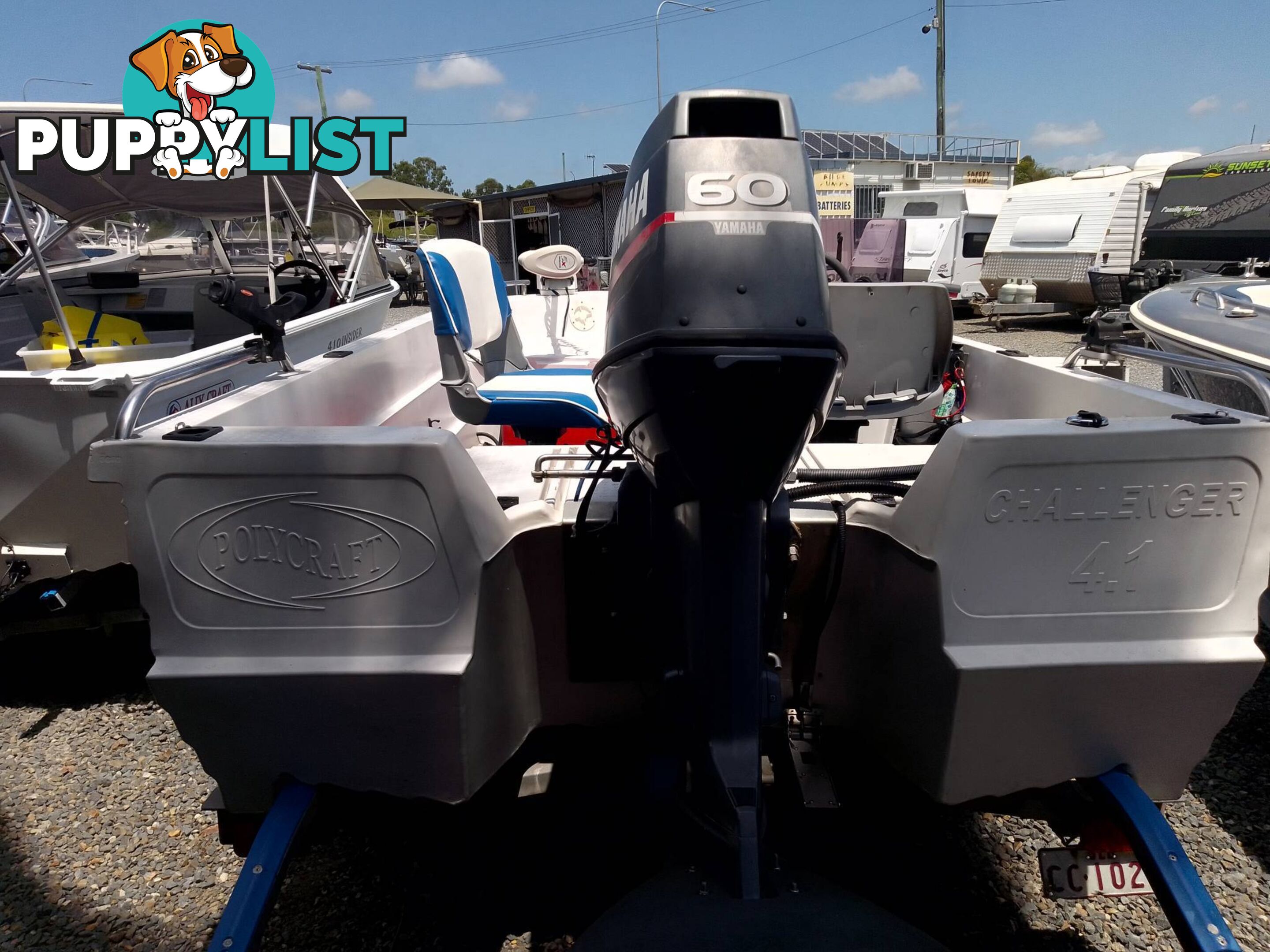 POLYCRAFT CHALLENGER 4.1M SIDE CONSOLE -60HP YAMAHA AND TRAILER