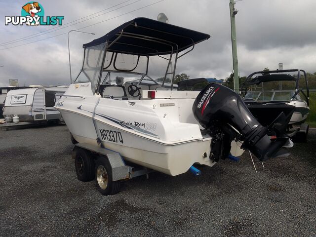 USED 2003 EAGLERAY 1800 SPORTS HALF CABIN WITH A 90HP SUZUKI 4 STROKE OUTBOARD ON A 2003 MODEL SPECIAL DUEL AXLE TRAILER