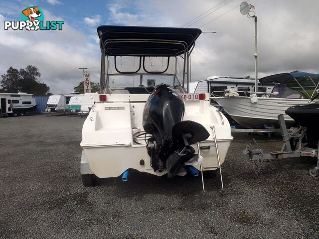 USED 2003 EAGLERAY 1800 SPORTS HALF CABIN WITH A 90HP SUZUKI 4 STROKE OUTBOARD ON A 2003 MODEL SPECIAL DUEL AXLE TRAILER
