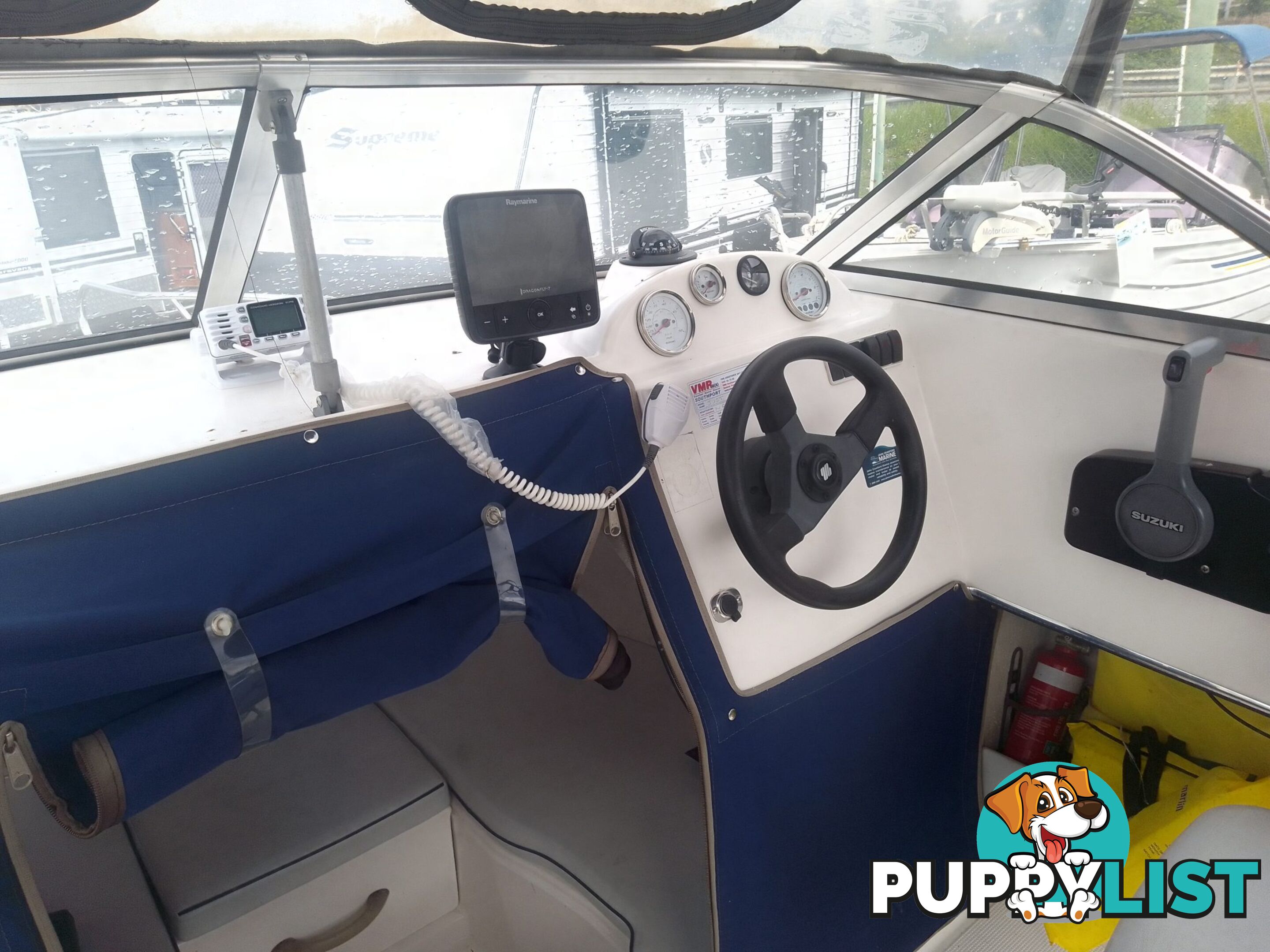USED 2003 EAGLERAY 1800 SPORTS HALF CABIN WITH A 90HP SUZUKI 4 STROKE OUTBOARD ON A 2003 MODEL SPECIAL DUEL AXLE TRAILER