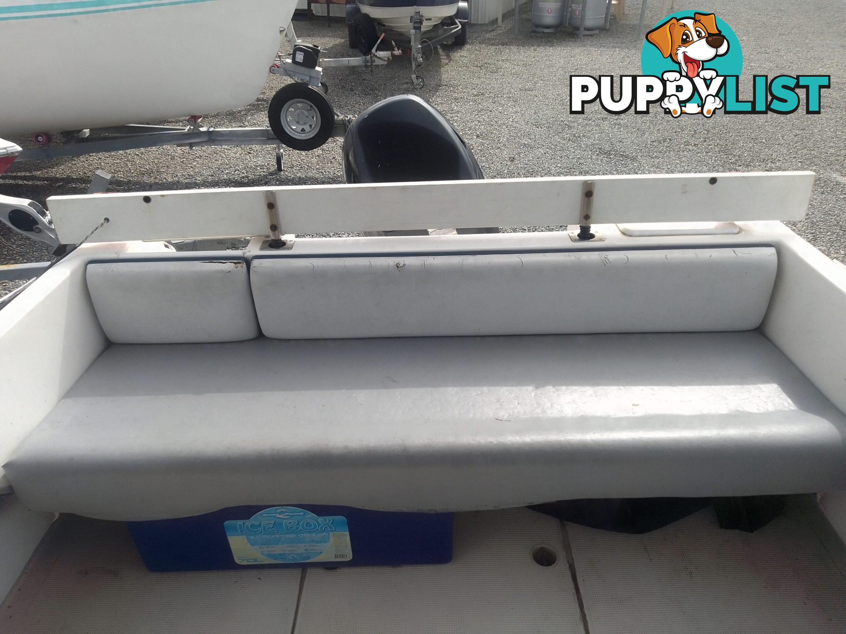 USED 2003 EAGLERAY 1800 SPORTS HALF CABIN WITH A 90HP SUZUKI 4 STROKE OUTBOARD ON A 2003 MODEL SPECIAL DUEL AXLE TRAILER