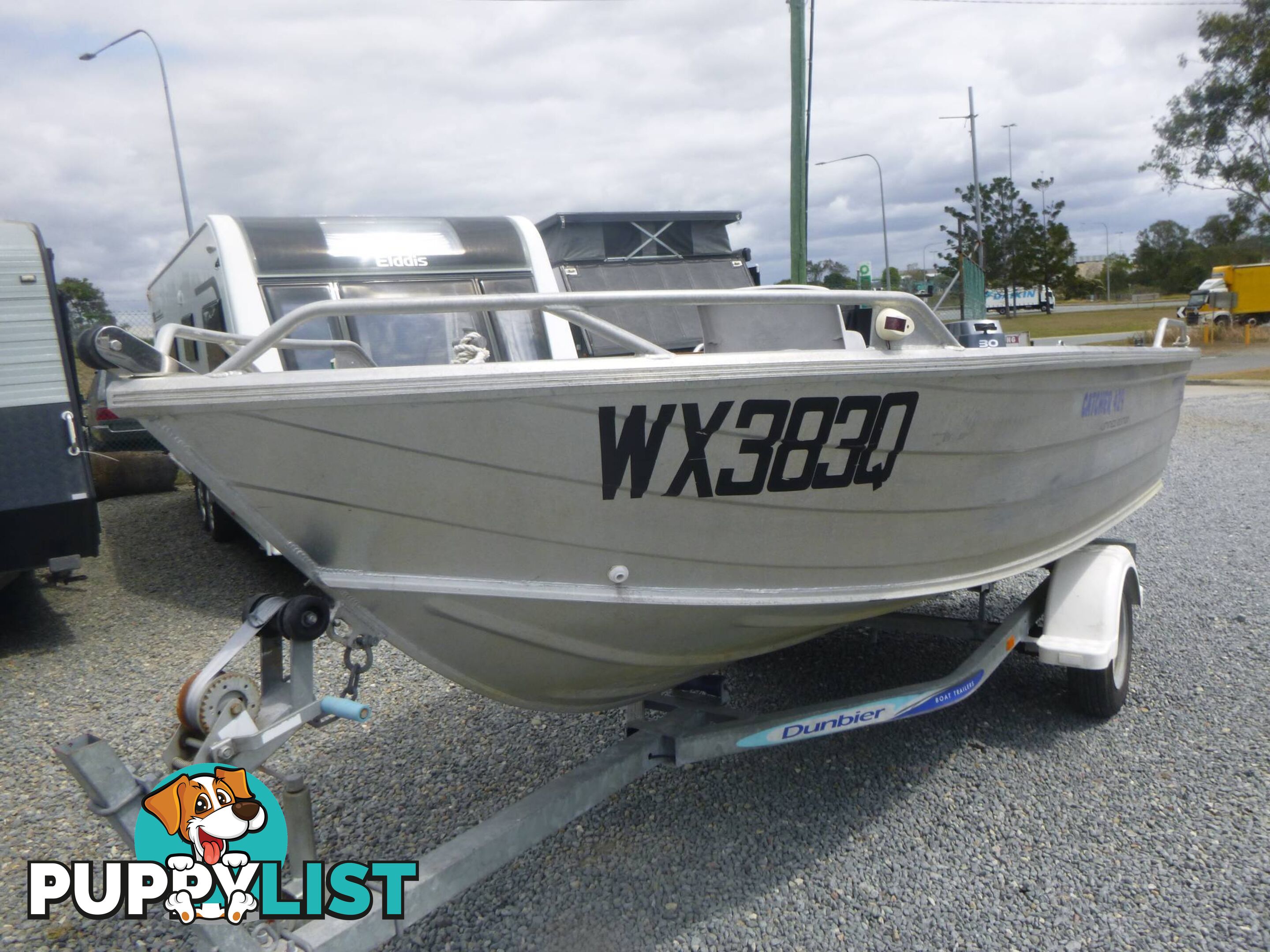 STESSCO CATCHER 429 SIDE CONSOLE RUNABOUT-30HP YAMAHA AND TRAILER 2014