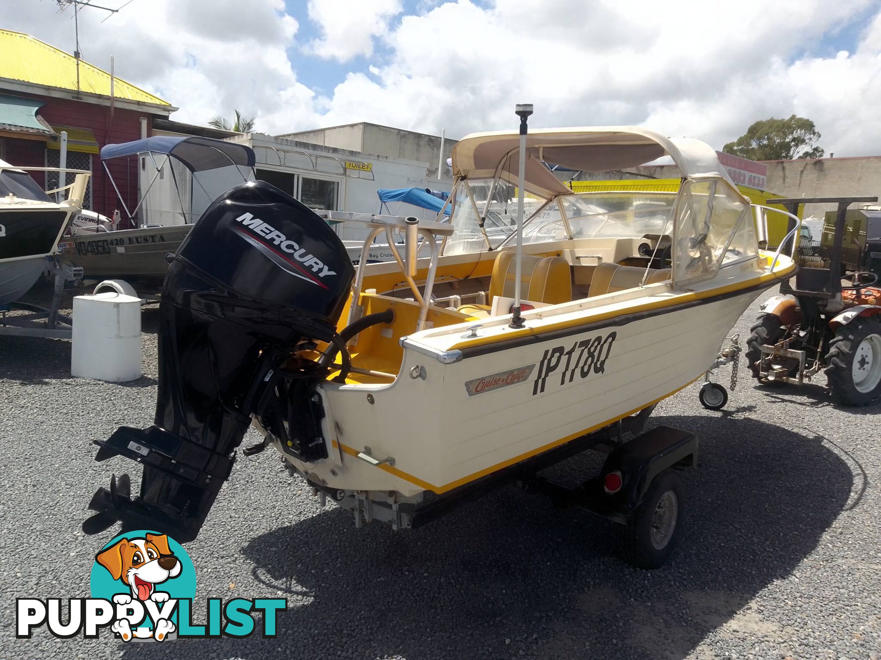 CRUISE CRAFT 4.5M RUNABOAT WITH 2020 YEAR OF MANUFACTURE 50HP MERCURY OUTBOARD ON TINKA TRAILER