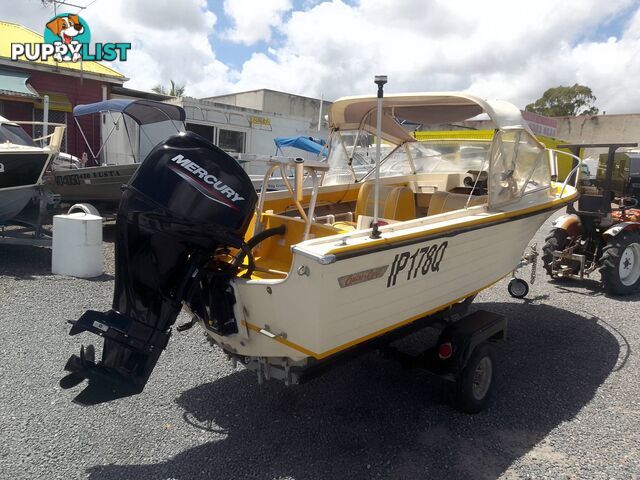 CRUISE CRAFT 4.5M RUNABOAT WITH 2020 YEAR OF MANUFACTURE 50HP MERCURY OUTBOARD ON TINKA TRAILER