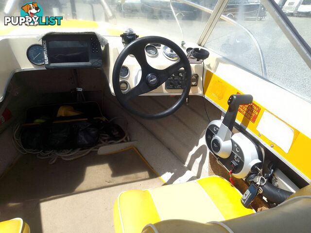 CRUISE CRAFT 4.5M RUNABOAT WITH 2020 YEAR OF MANUFACTURE 50HP MERCURY OUTBOARD ON TINKA TRAILER