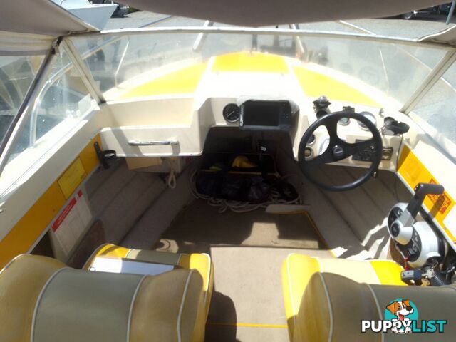 CRUISE CRAFT 4.5M RUNABOAT WITH 2020 YEAR OF MANUFACTURE 50HP MERCURY OUTBOARD ON TINKA TRAILER