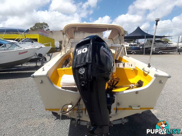 CRUISE CRAFT 4.5M RUNABOAT WITH 2020 YEAR OF MANUFACTURE 50HP MERCURY OUTBOARD ON TINKA TRAILER
