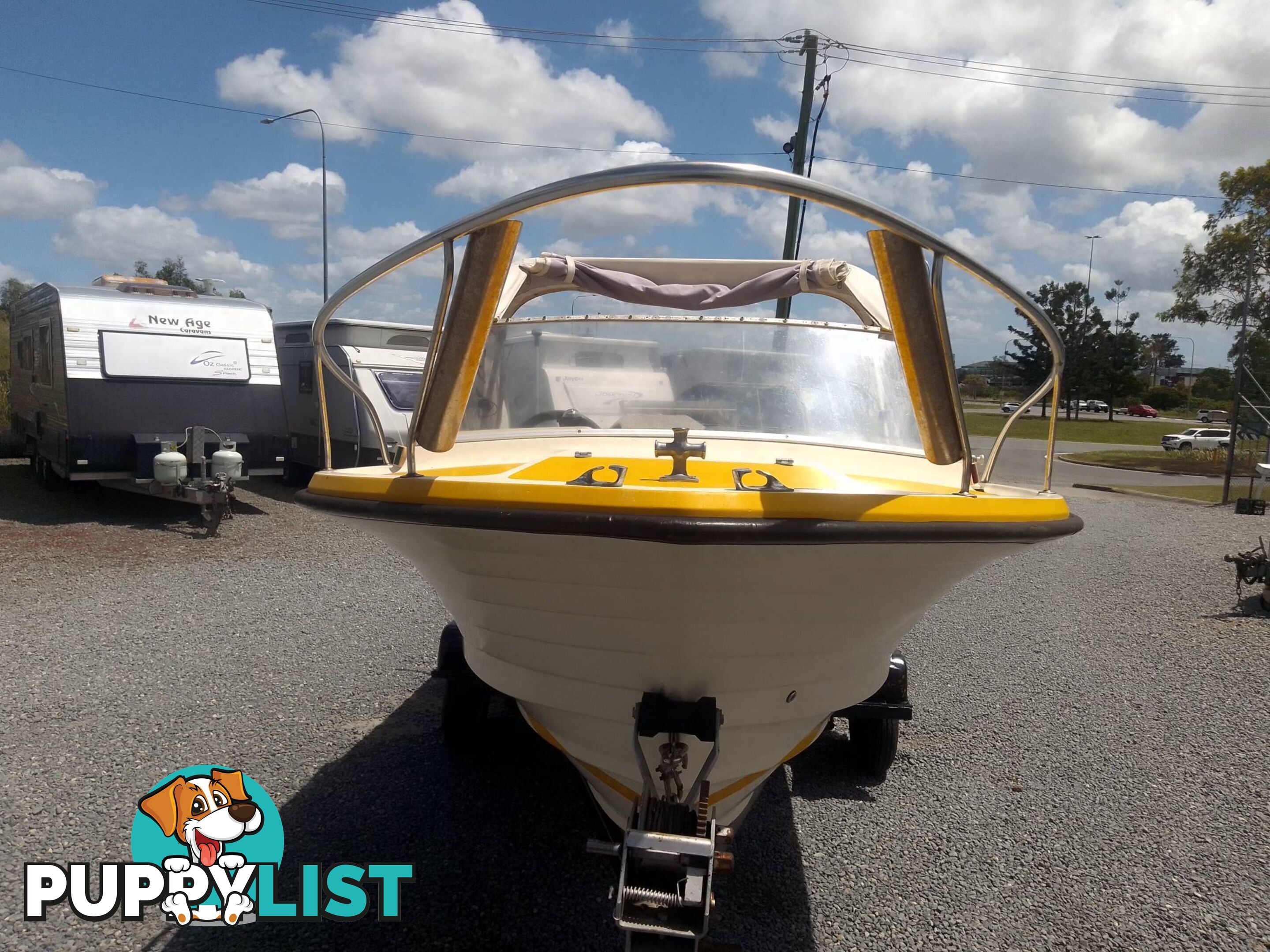 CRUISE CRAFT 4.5M RUNABOAT WITH 2020 YEAR OF MANUFACTURE 50HP MERCURY OUTBOARD ON TINKA TRAILER
