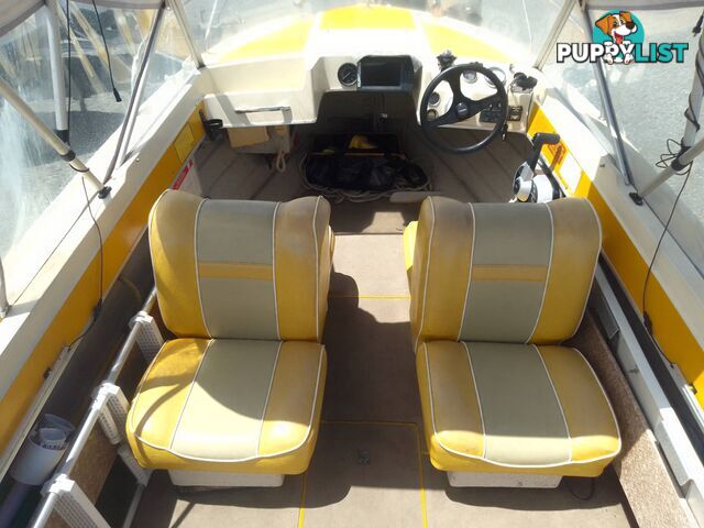 CRUISE CRAFT 4.5M RUNABOAT WITH 2020 YEAR OF MANUFACTURE 50HP MERCURY OUTBOARD ON TINKA TRAILER