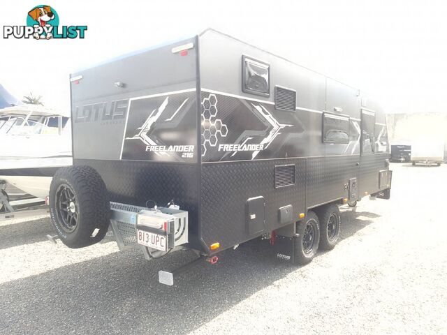 USED 2022 LOTUS FREELANDER 216 OFFROAD CARAVAN WITH WISHBONE, COIL & SHOCK ABSORBER SUSPENSION.