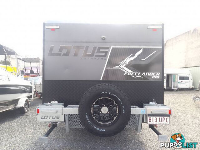 USED 2022 LOTUS FREELANDER 216 OFFROAD CARAVAN WITH WISHBONE, COIL & SHOCK ABSORBER SUSPENSION.