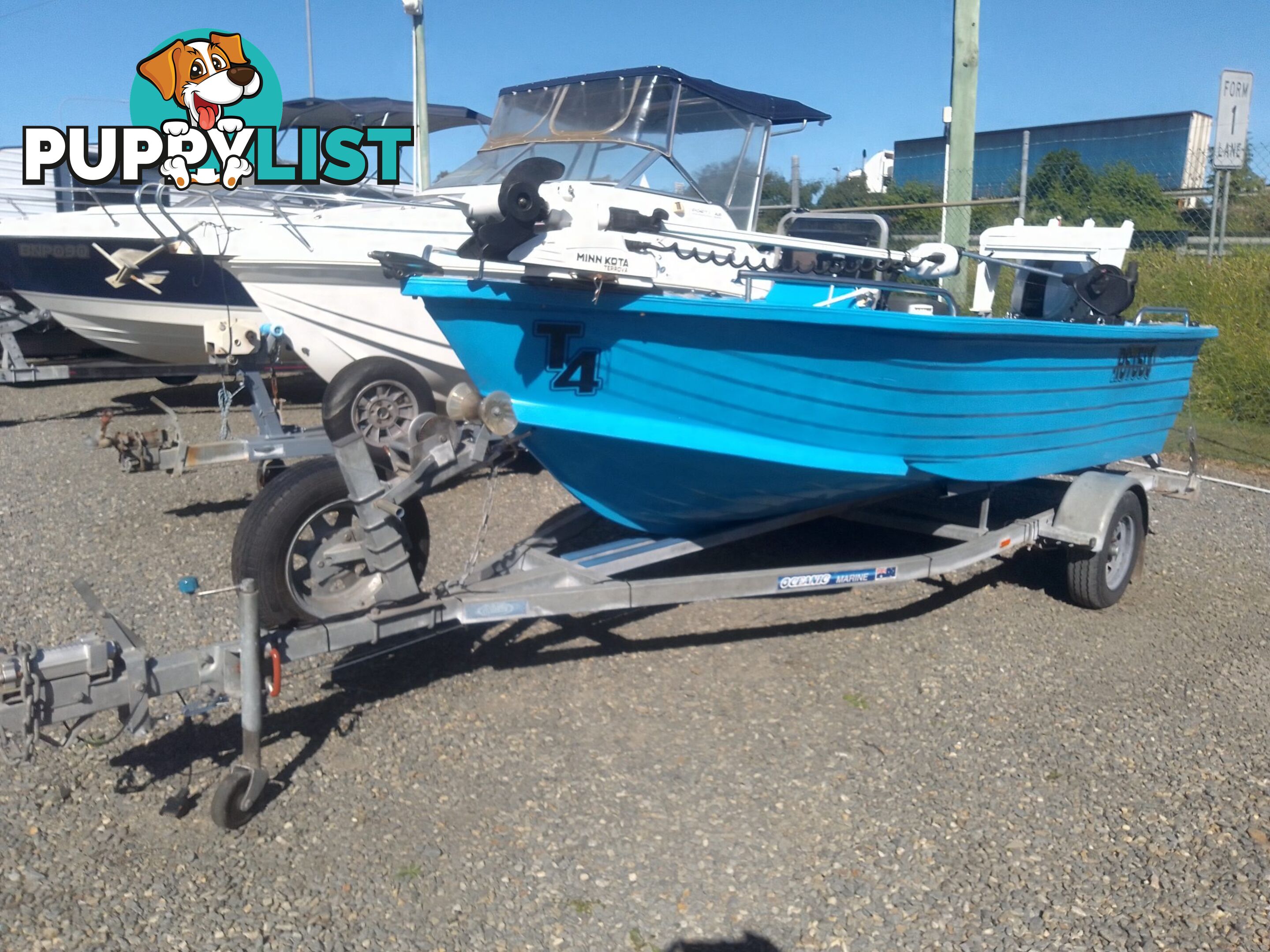 USED 2020 POLYCRAFT DRIFTER 4.5M OPEN DINGHY WITH A 60HP HONDA 4 STROKE OUTBOARD ON A 2020 OCEANIC SINGLE AXLE TRAILER