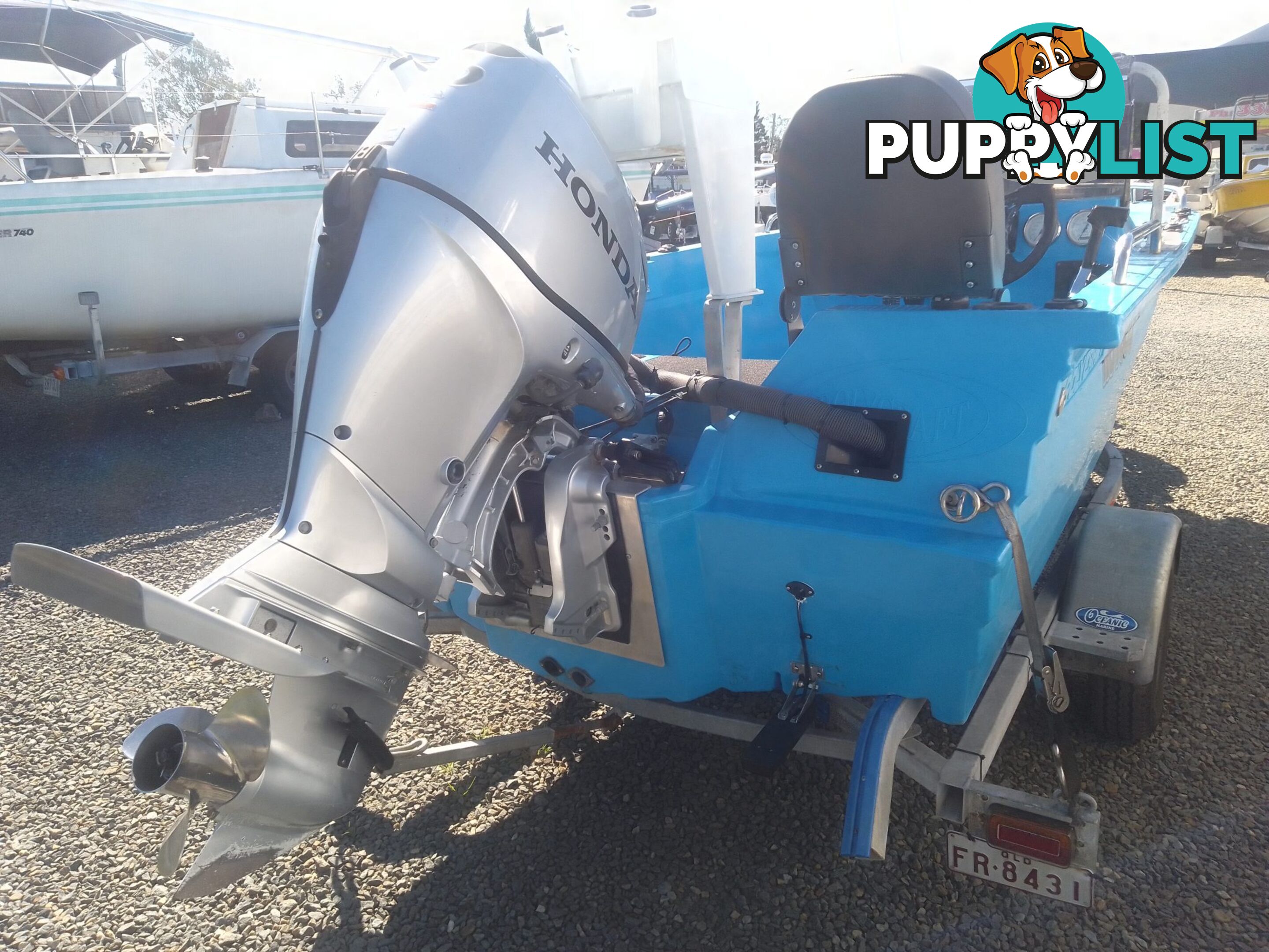 USED 2020 POLYCRAFT DRIFTER 4.5M OPEN DINGHY WITH A 60HP HONDA 4 STROKE OUTBOARD ON A 2020 OCEANIC SINGLE AXLE TRAILER