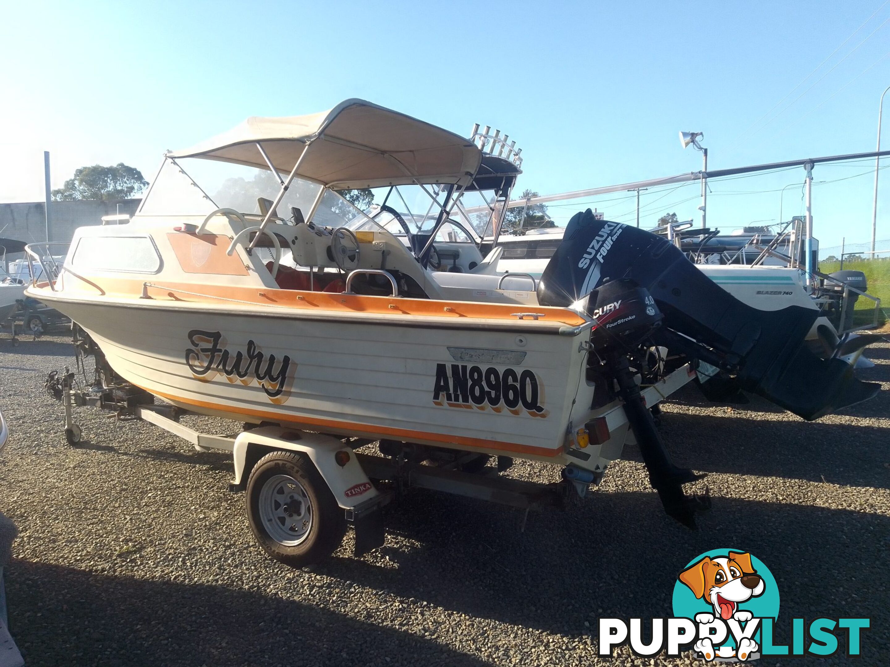 USED CRUISECRAFT REGAL 166 HALF CABIN 16.6FT WITH 140HP 4 STROKE SUZUKI OUTBOARD AND AUX 4HP MERCURY 4 STROKE OUTBOARD ON TINKA TRAILER
