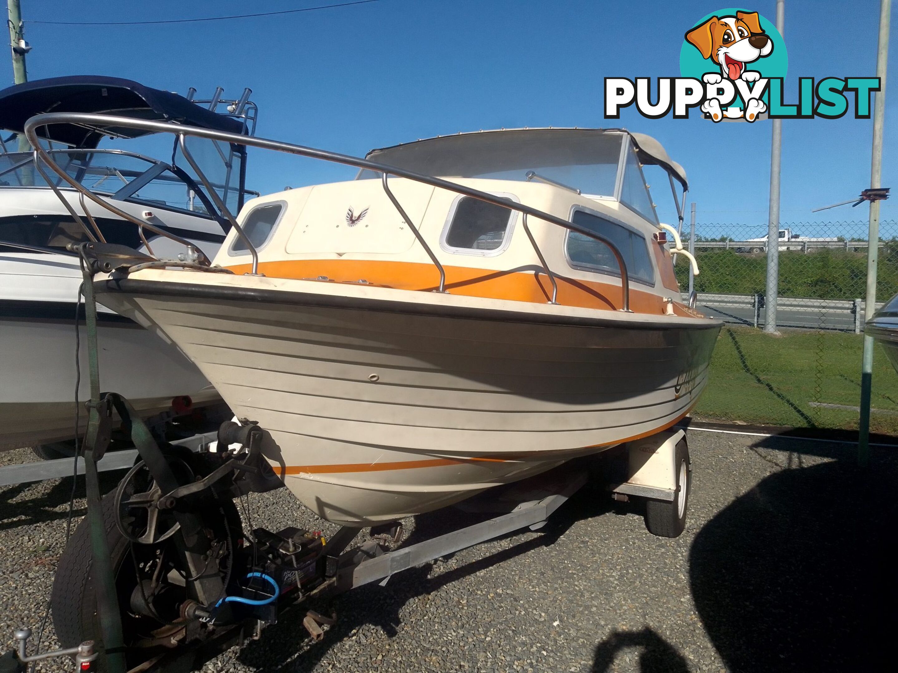 USED CRUISECRAFT REGAL 166 HALF CABIN 16.6FT WITH 140HP 4 STROKE SUZUKI OUTBOARD AND AUX 4HP MERCURY 4 STROKE OUTBOARD ON TINKA TRAILER