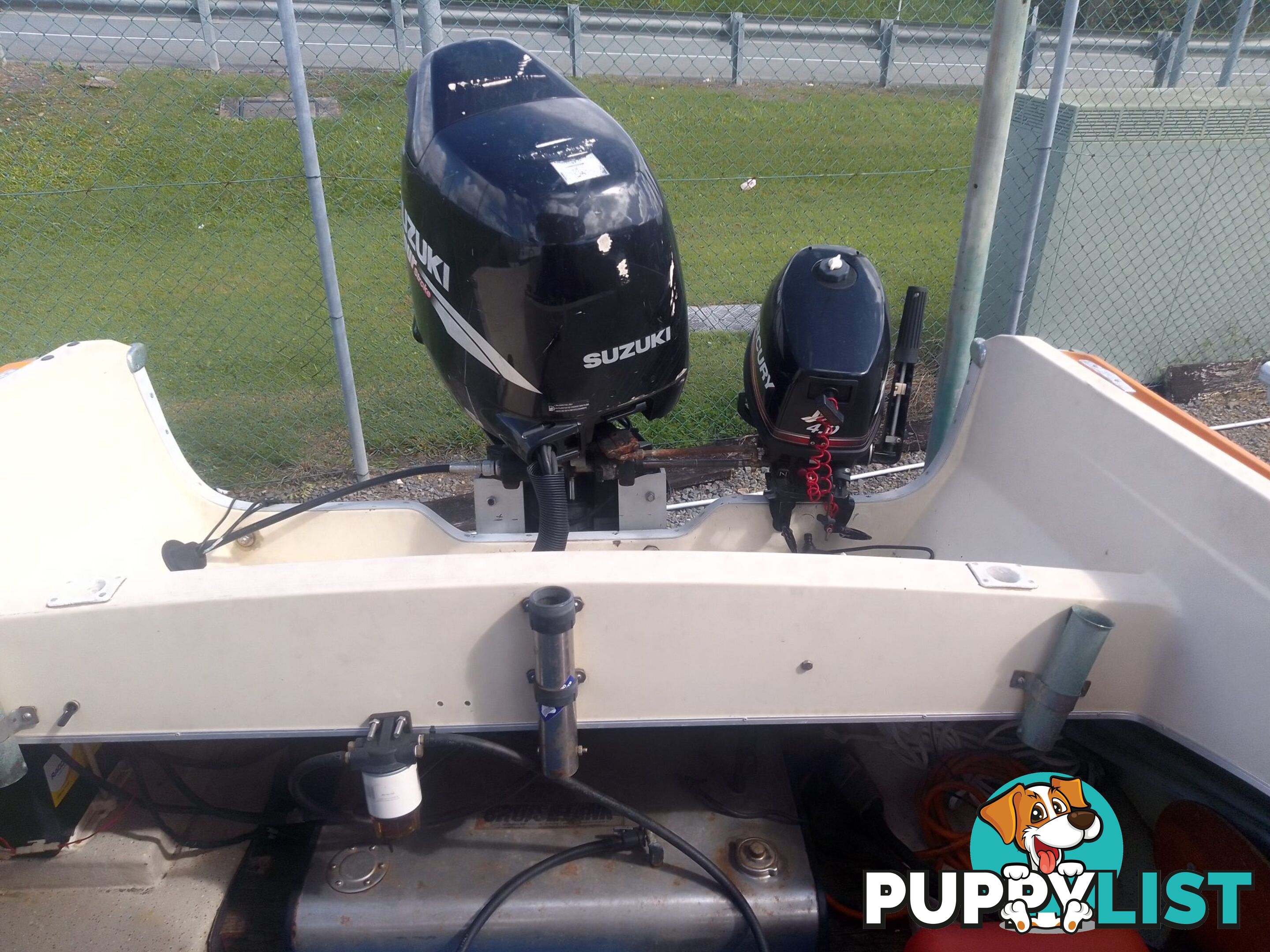 USED CRUISECRAFT REGAL 166 HALF CABIN 16.6FT WITH 140HP 4 STROKE SUZUKI OUTBOARD AND AUX 4HP MERCURY 4 STROKE OUTBOARD ON TINKA TRAILER