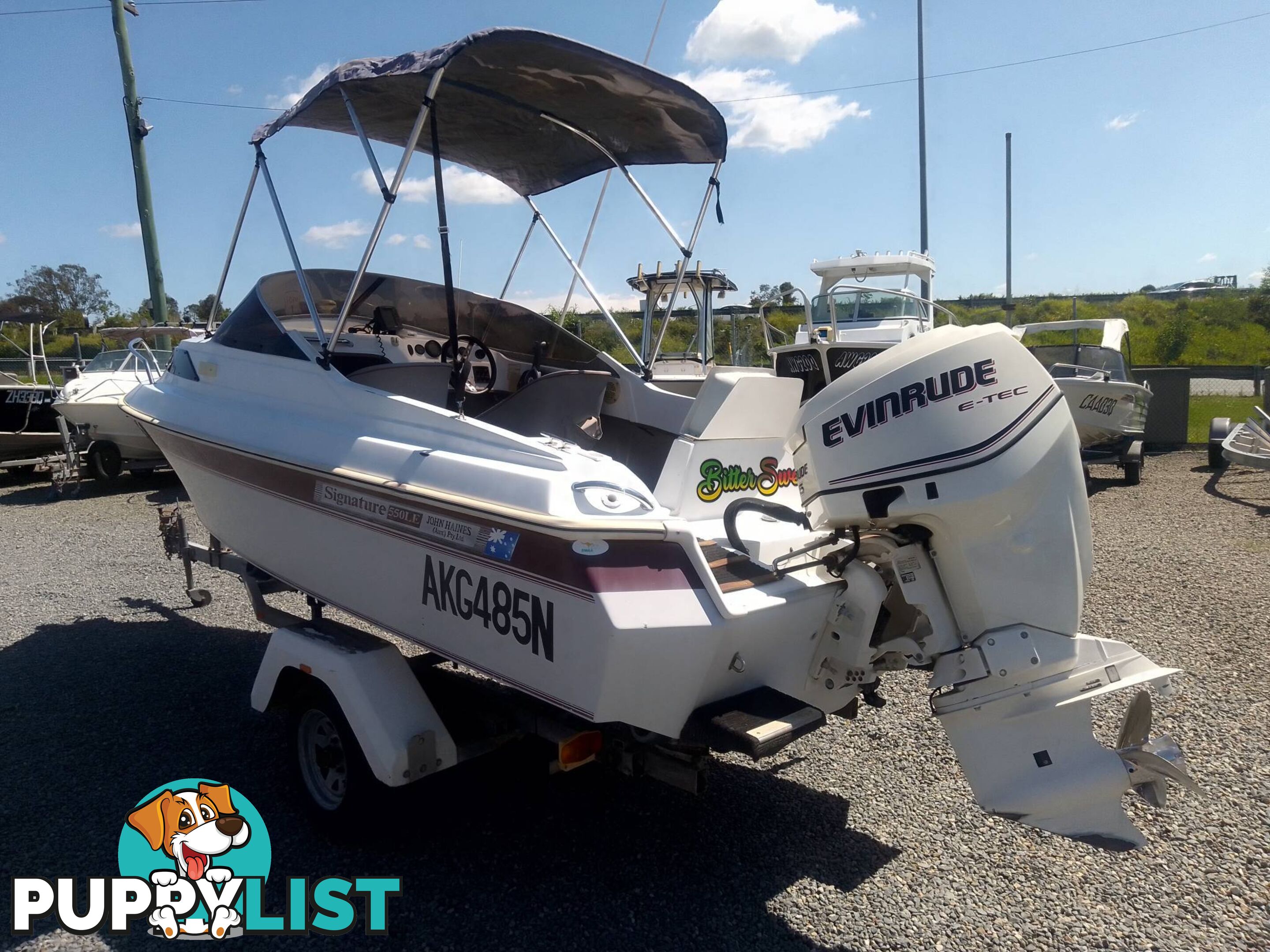 HAINES SIGNATURE 550LE HALF CABIN 115HP EVINRUDE 2 STROKE AND TRAILER