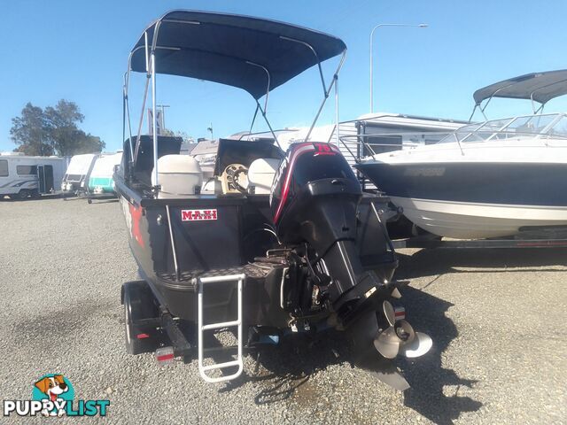 USED 2003 QUINTREX FREEDOM SPORTS 4.75M BOWRIDER WITH A 2002 75HP MERCURY OUTBOARD ON A SPECIAL SINGLE AXLE TRAILER
