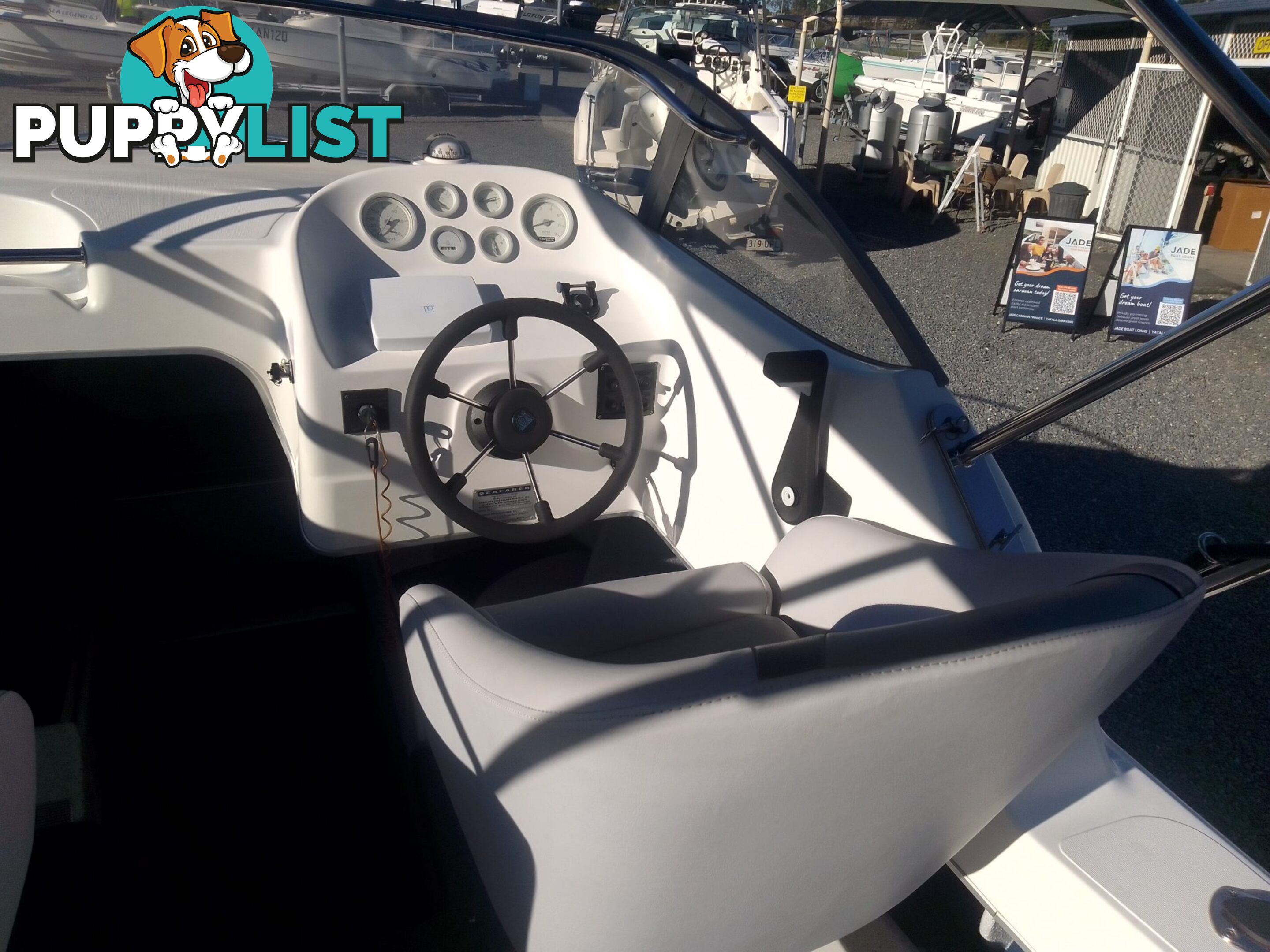 USED 2002 SEAFARER VIKING 5.5M CUDDY CABIN WITH A 2002 115HP EVINRUDE OUTBOARD ON A 2002 TINKA SEAFARER SINGLE AXLE TRAILER