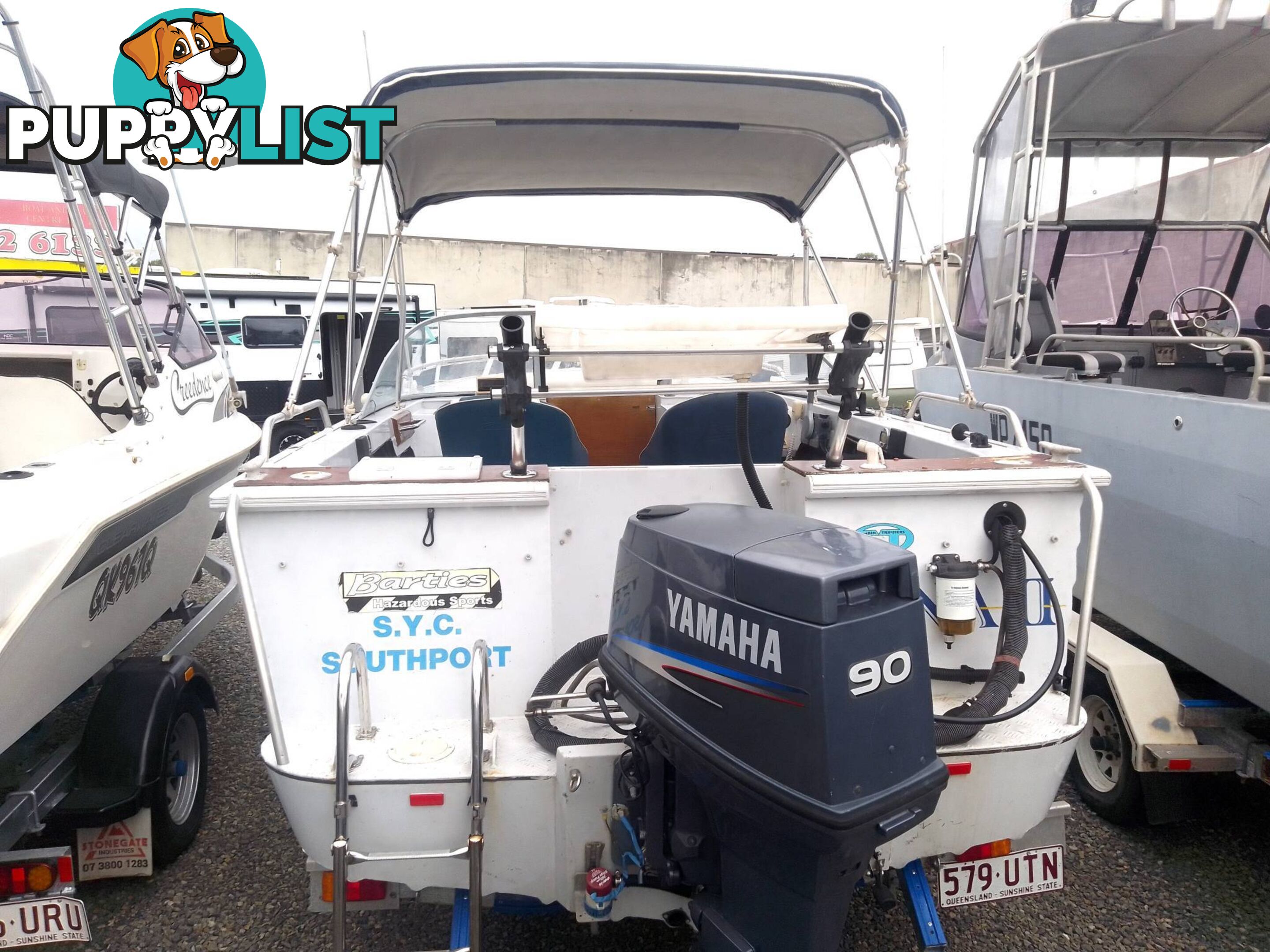 BLUEFIN 550 ALLOY BOWRIDER-90HP YAMAHA 2 STROKE AND TRAILER