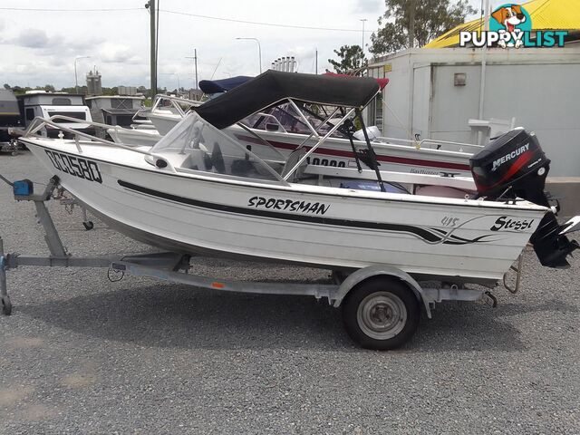 STESSL SPORTSMAN 415 RUNABOUT WITH 40HP ENGINE AND TRAILER