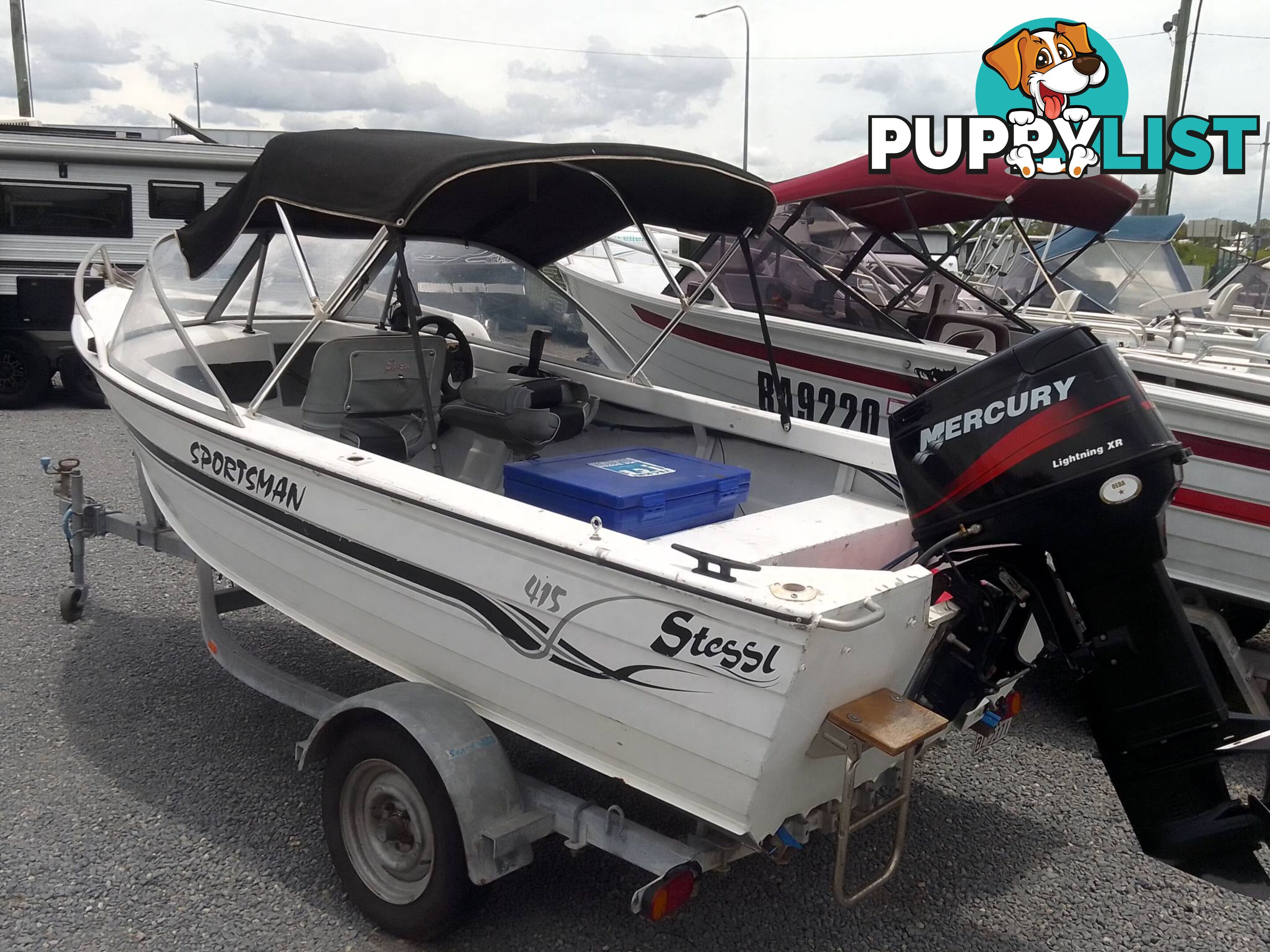 STESSL SPORTSMAN 415 RUNABOUT -40HP MERCURY 2 STROKE AND TRAILER