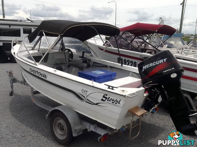 STESSL SPORTSMAN 415 RUNABOUT -40HP MERCURY 2 STROKE AND TRAILER