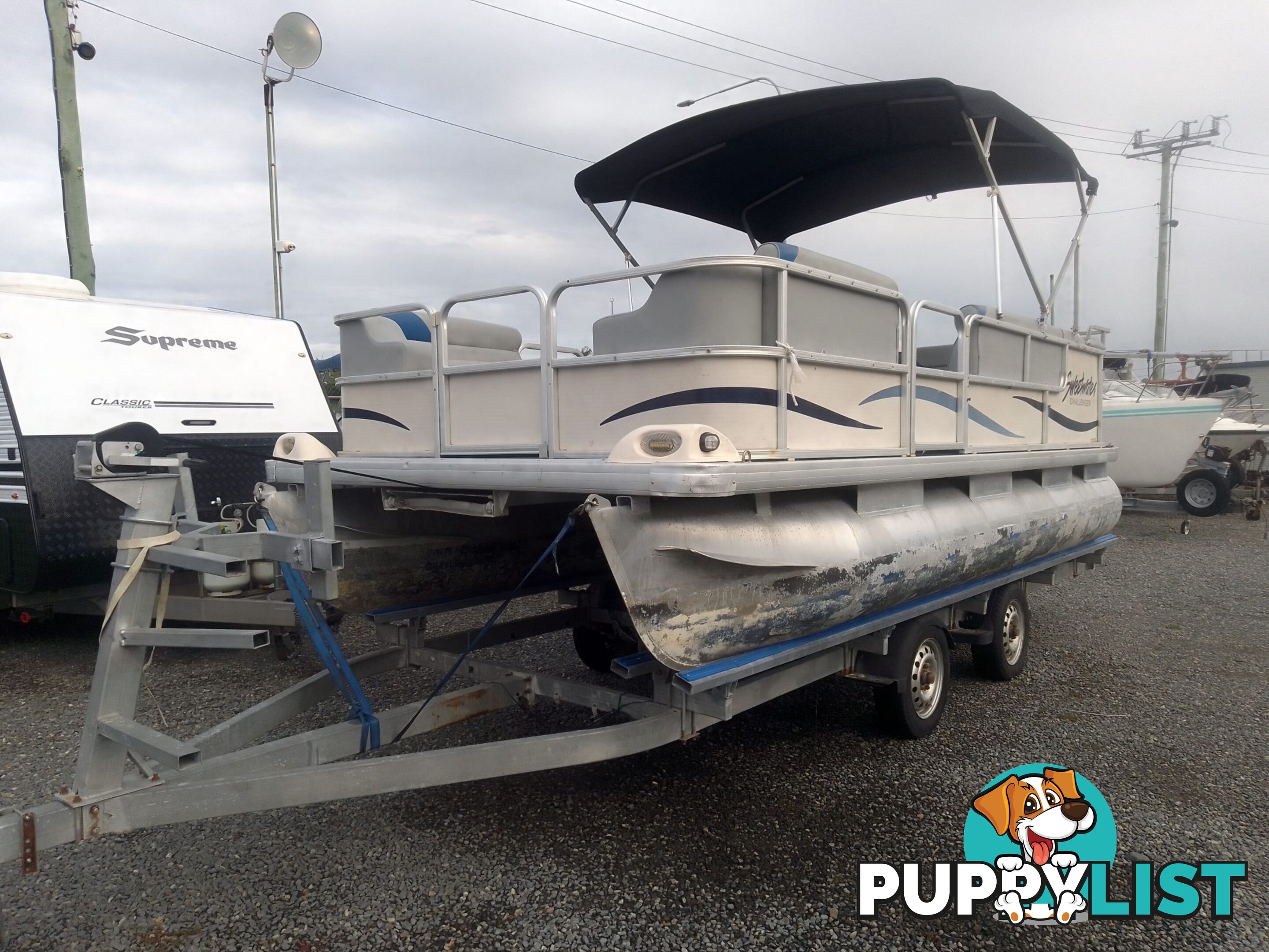 USED 2003 SWEETWATER CHALLENGER 180SE PONTOON BOAT WITH A 2019 SUZUKI 4 STROKE OUTBOARD