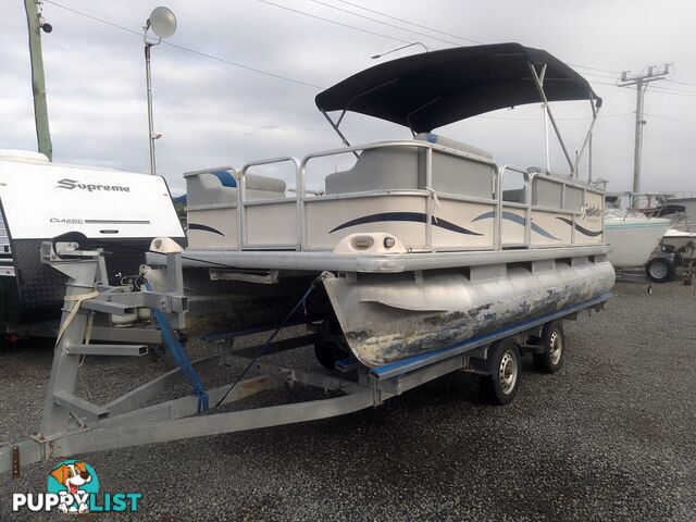 USED 2003 SWEETWATER CHALLENGER 180SE PONTOON BOAT WITH A 2019 SUZUKI 4 STROKE OUTBOARD