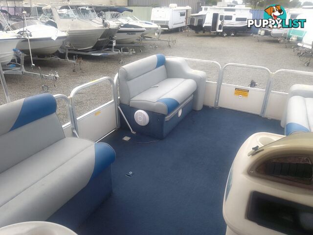 USED 2003 SWEETWATER CHALLENGER 180SE PONTOON BOAT WITH A 2019 SUZUKI 4 STROKE OUTBOARD
