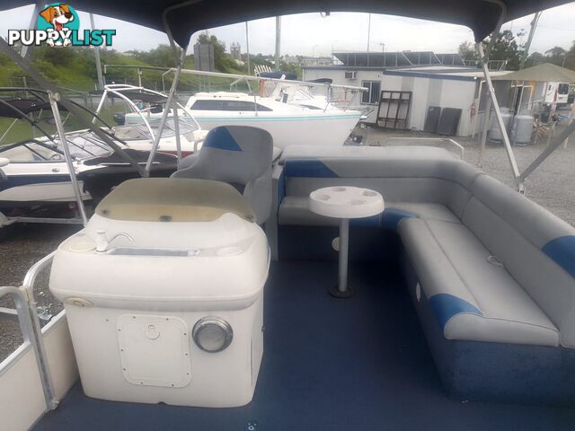 USED 2003 SWEETWATER CHALLENGER 180SE PONTOON BOAT WITH A 2019 SUZUKI 4 STROKE OUTBOARD