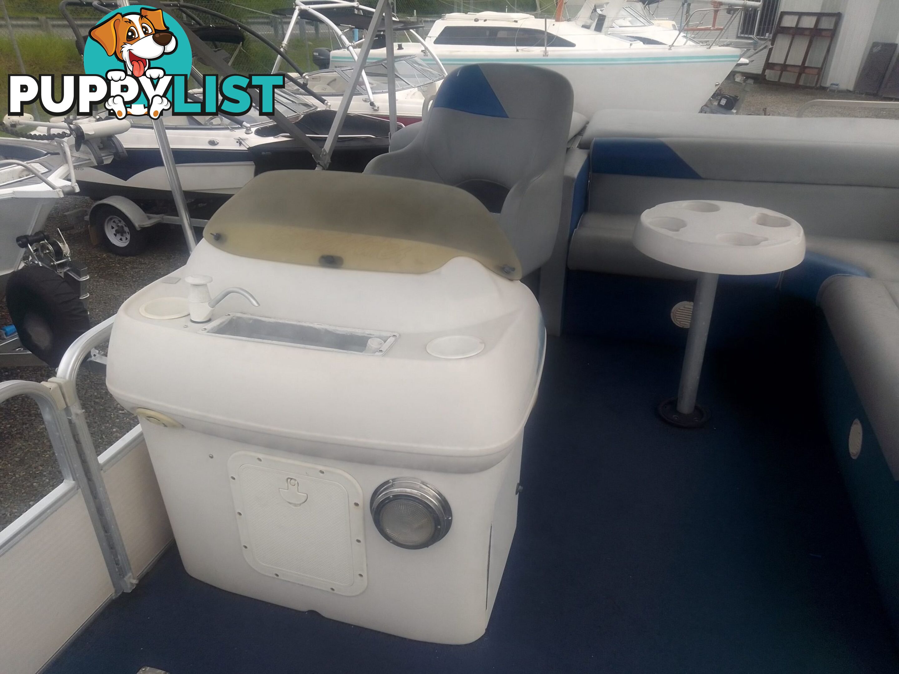 USED 2003 SWEETWATER CHALLENGER 180SE PONTOON BOAT WITH A 2019 SUZUKI 4 STROKE OUTBOARD