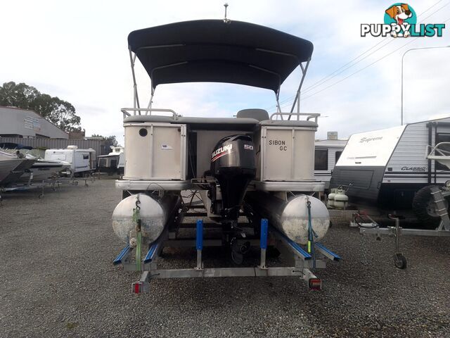 USED 2003 SWEETWATER CHALLENGER 180SE PONTOON BOAT WITH A 2019 SUZUKI 4 STROKE OUTBOARD