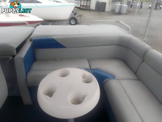 USED 2003 SWEETWATER CHALLENGER 180SE PONTOON BOAT WITH A 2019 SUZUKI 4 STROKE OUTBOARD