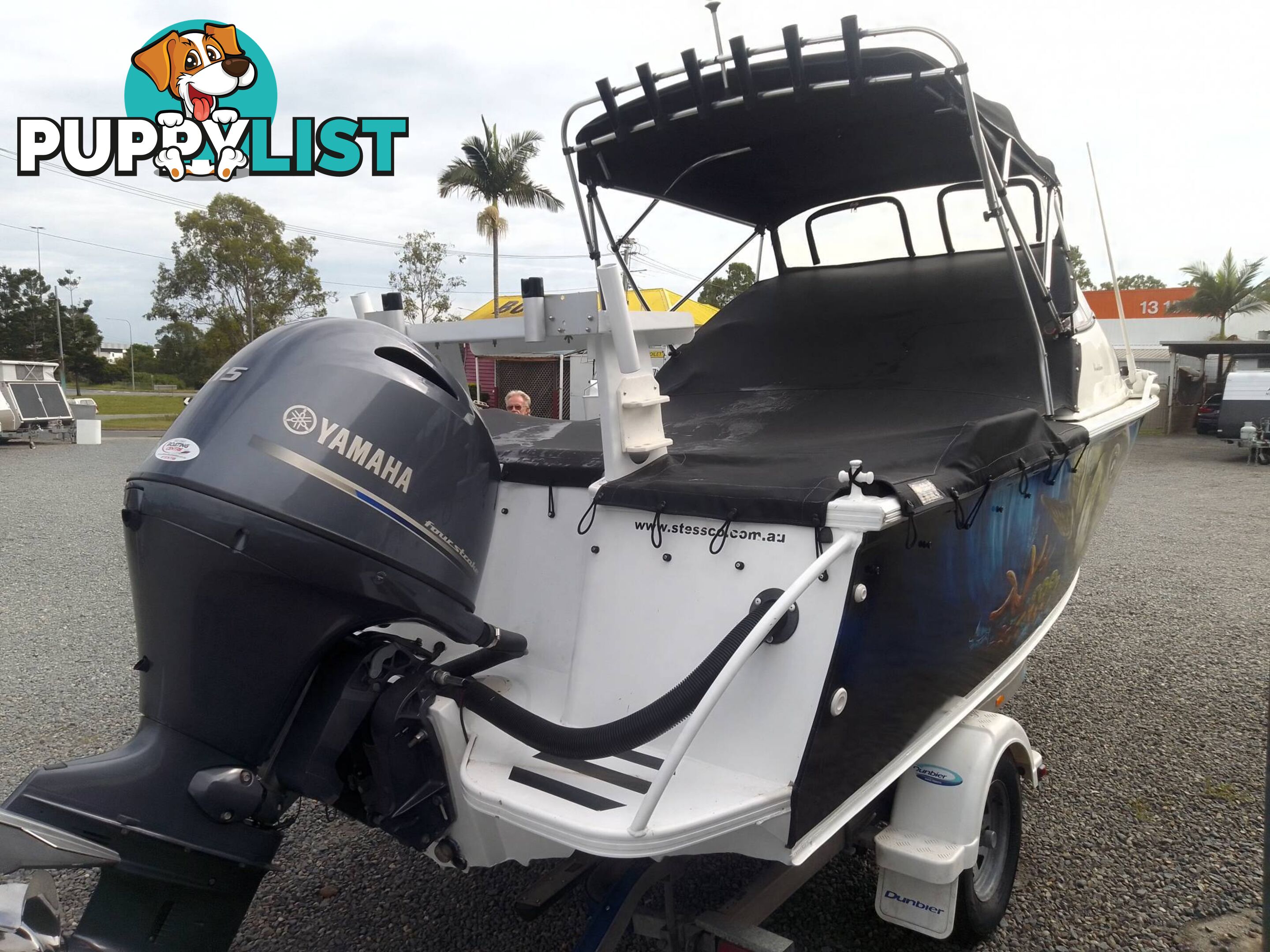 2015 STESSCO 520 WINDSTORM 5.2MTR HALF CABIN 115HP YAMAHA 4 STROKE ON TRAILER