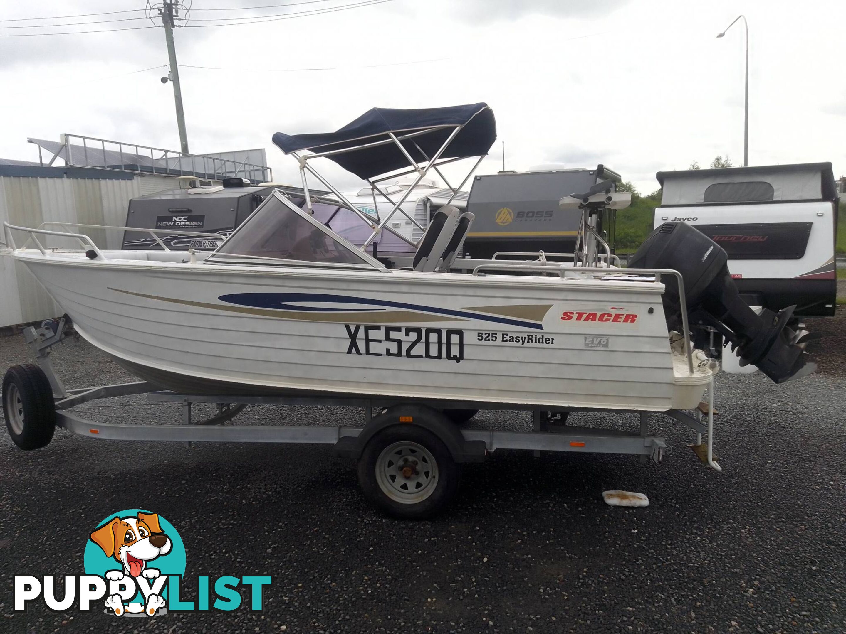 STACER EASYRIDER BOWRIDER-90HP MERCURY 2 STROKE OUTBOARD AND TRAILER