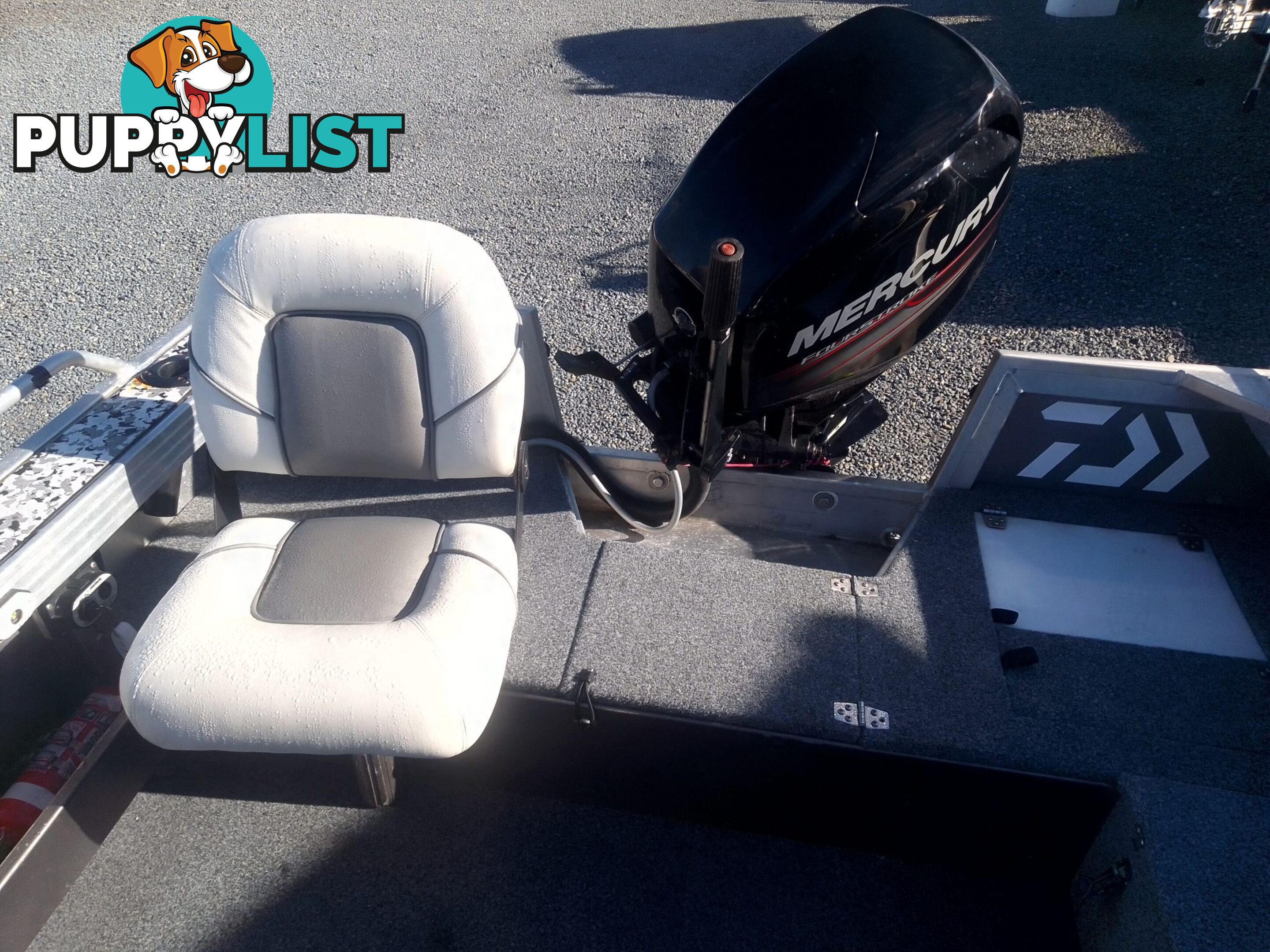 USED 2019 QUINTREX REGENADE 420 WITH A 50HP MERCURY 4 STROKE TILLER STEER ON A 2018 TELWATER TRAILER