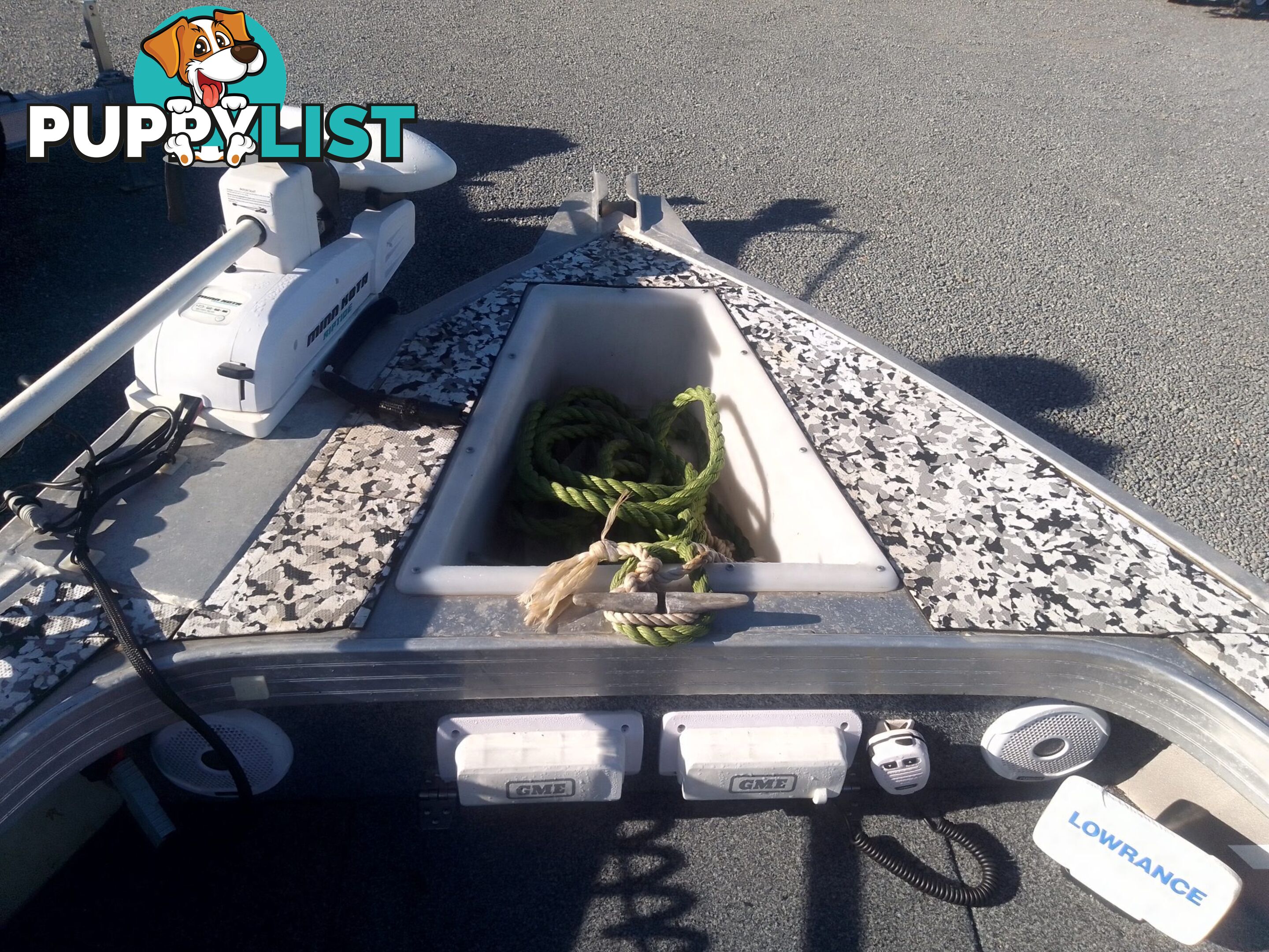 USED 2019 QUINTREX REGENADE 420 WITH A 50HP MERCURY 4 STROKE TILLER STEER ON A 2018 TELWATER TRAILER
