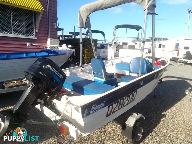 USED 2006 STESSL 3.8M OPEN DINGHY ON A 2007 BELCO TRAILER WITH A 2008 MODEL MERCURY 25HP OUTBOARD
