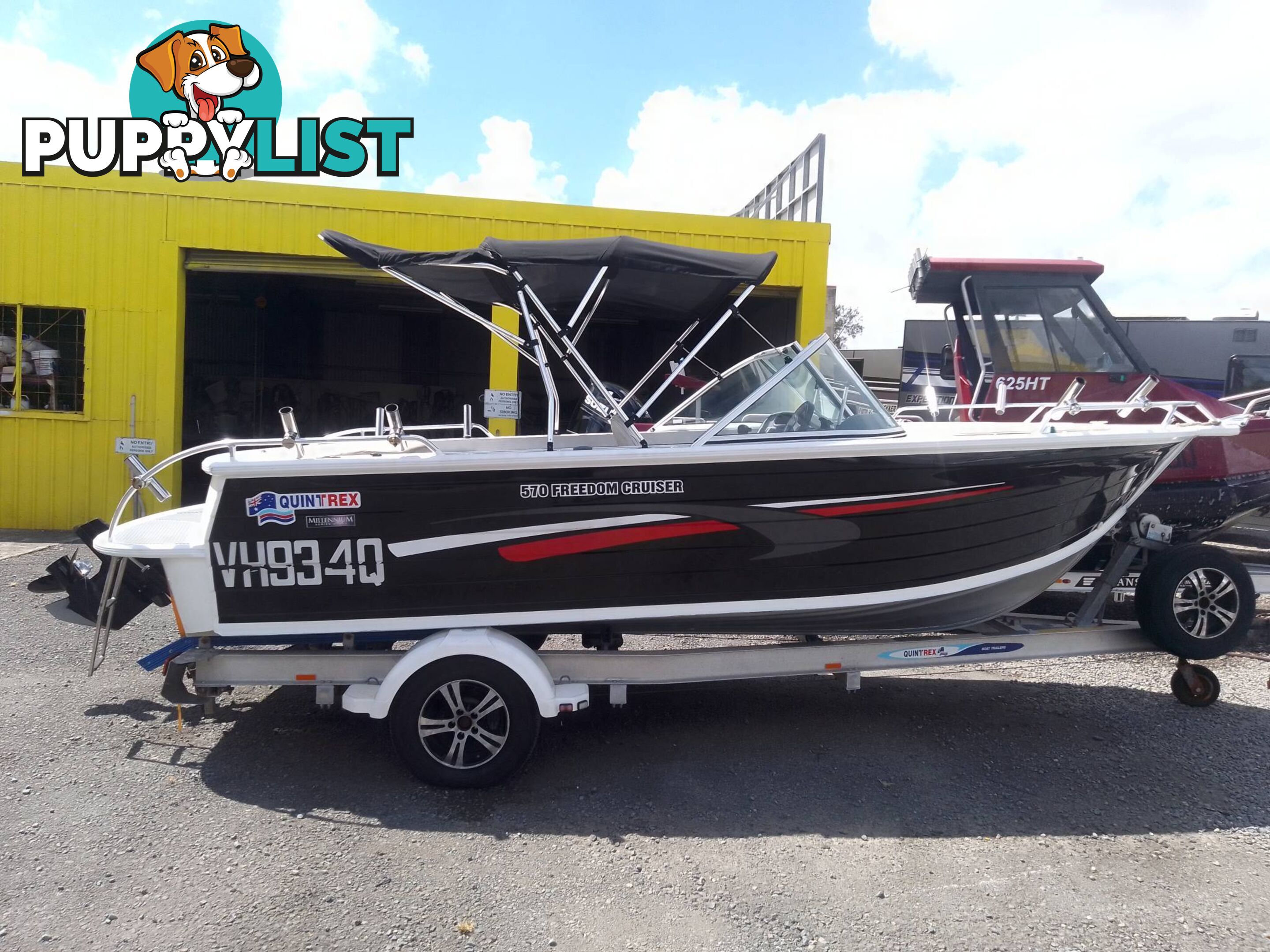 QUINTREX 570 FREEDOM CRUISER BOWRIDER-MERCRUISER 3.0L MPI 135HP STERNDRIVE AND TRAILER