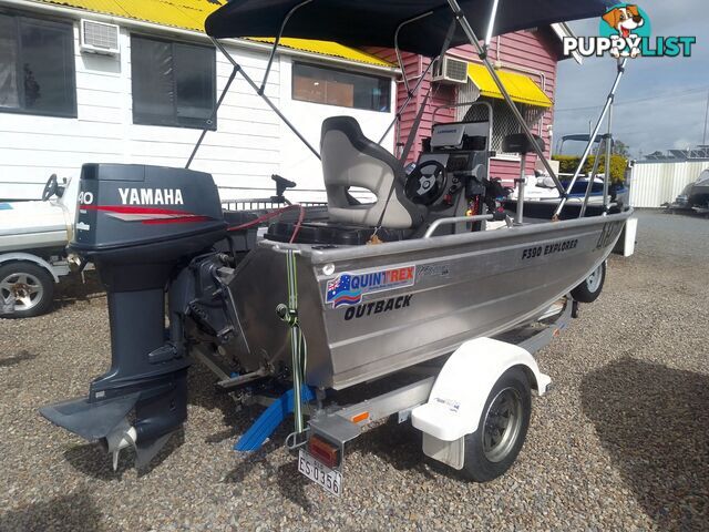 USED 2018 QUINTREX 390 OUTBACK EXPLORER CENTRE CONSOLE OPEN DINGHY WITH A 40HP YAMAHA 3 CYLINDER OUTBOARD MOTOR ON A 2018 MODEL TELWATER TRAILER