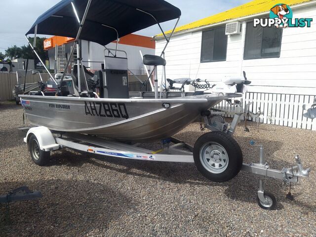 USED 2018 QUINTREX 390 OUTBACK EXPLORER CENTRE CONSOLE OPEN DINGHY WITH A 40HP YAMAHA 3 CYLINDER OUTBOARD MOTOR ON A 2018 MODEL TELWATER TRAILER