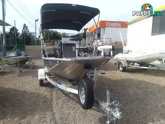 USED 2018 QUINTREX 390 OUTBACK EXPLORER CENTRE CONSOLE OPEN DINGHY WITH A 40HP YAMAHA 3 CYLINDER OUTBOARD MOTOR ON A 2018 MODEL TELWATER TRAILER