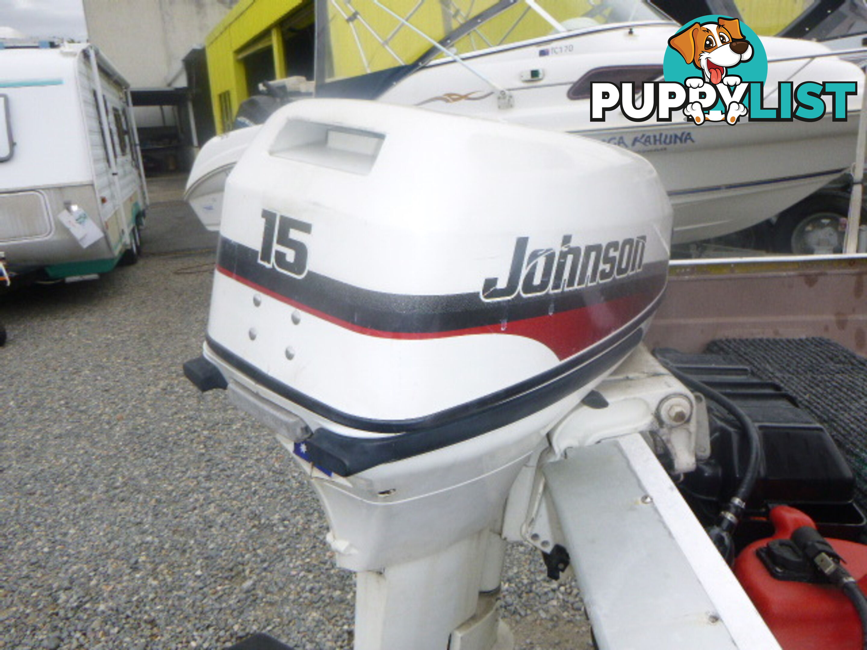 SAVAGE OPEN DINGHY-15HP JOHNSON OUTBOARD- TRAILER