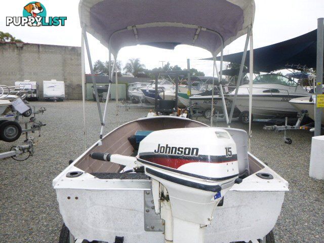 SAVAGE OPEN DINGHY-15HP JOHNSON OUTBOARD- TRAILER