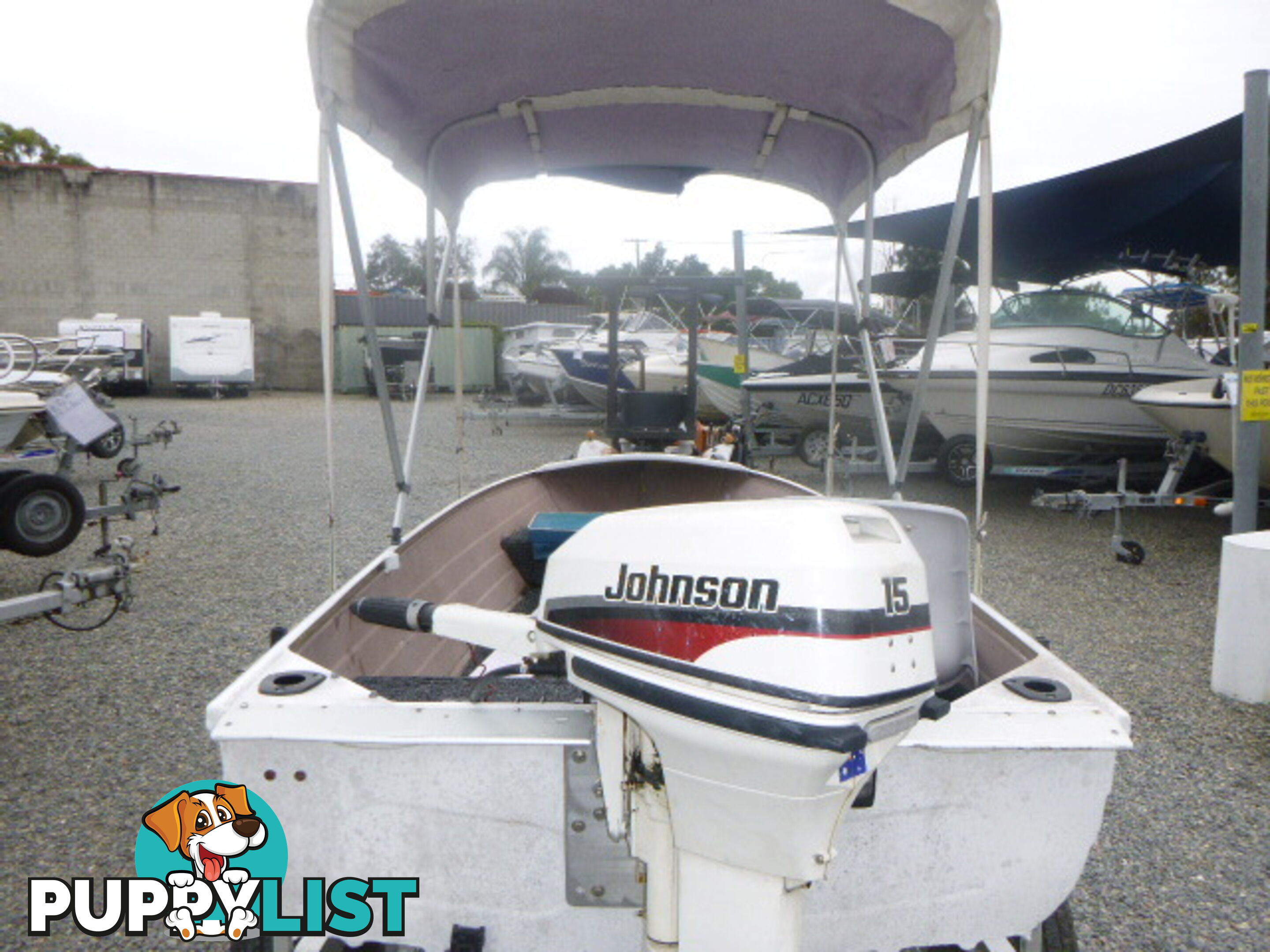 SAVAGE OPEN DINGHY-15HP JOHNSON OUTBOARD- TRAILER