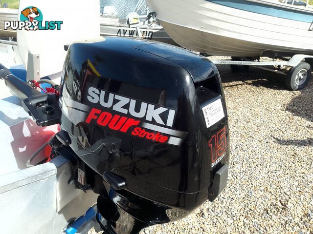 BLUE FIN ALUMINIUM TREKKER 375 DINGHY-15HP SUZUKI AND TRAILER