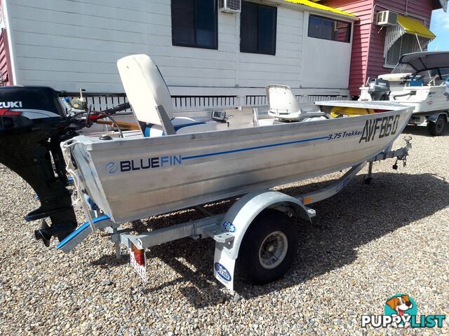 BLUE FIN ALUMINIUM TREKKER 375 DINGHY-15HP SUZUKI AND TRAILER