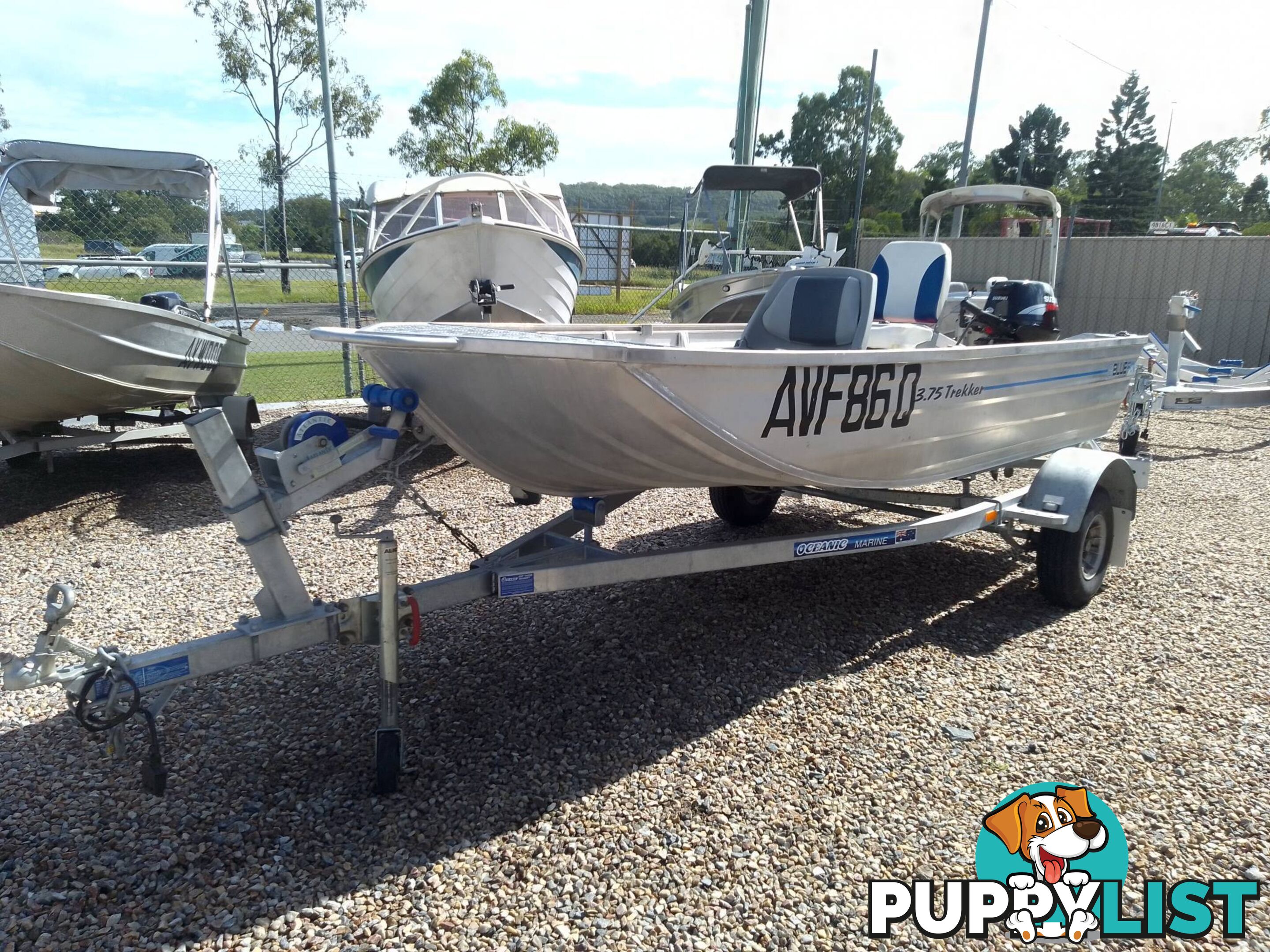 BLUE FIN ALUMINIUM TREKKER 375 DINGHY-15HP SUZUKI AND TRAILER